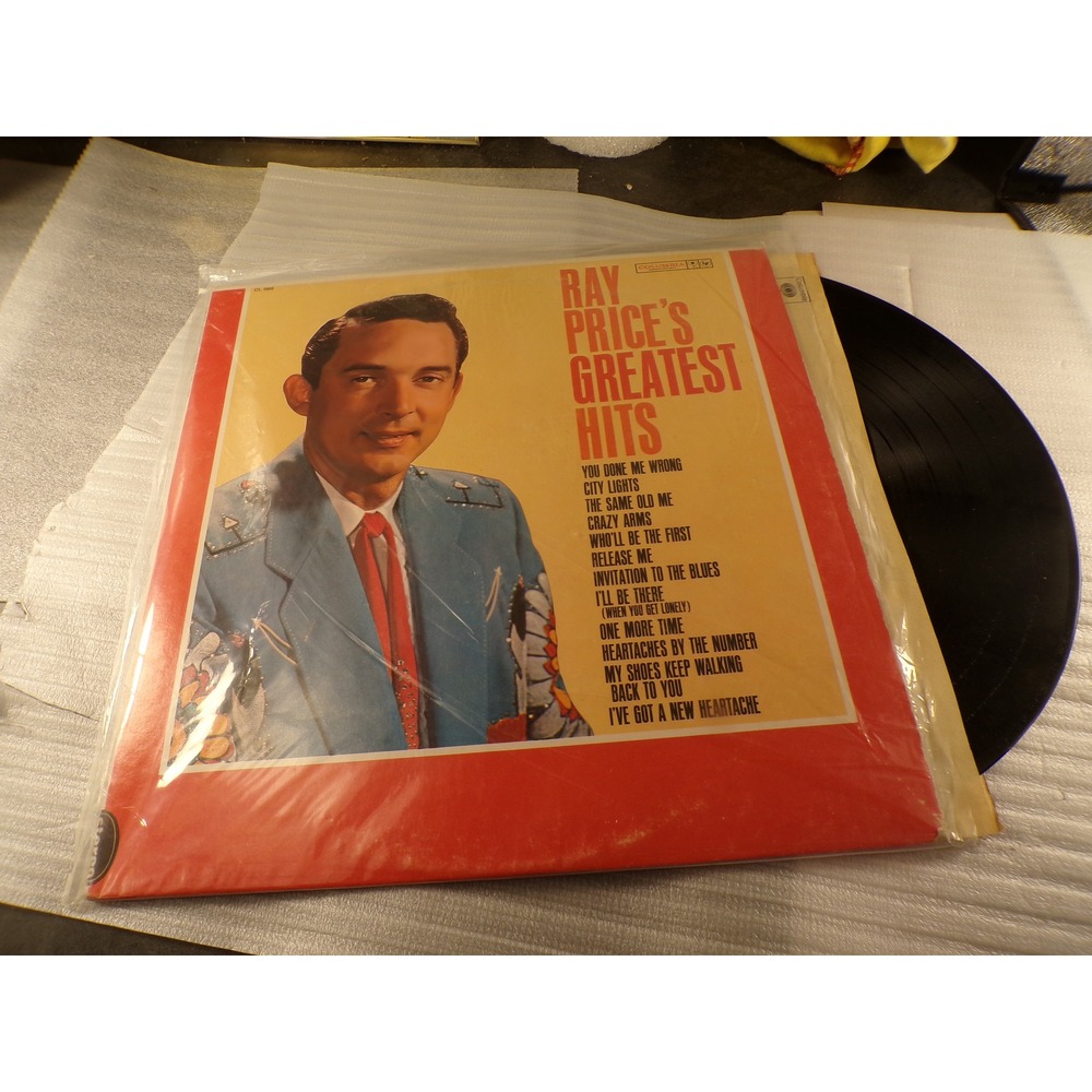 Ray Price Greatest Hits Vinyl LP Columbia CL 1566 Country Crazy Arms City Lights